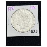 1921 UNC Morgan Silver Dollar Coin