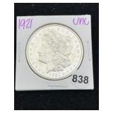 1921 UNC Morgan Silver Dollar Coin