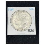 1889 UNC Morgan Silver Dollar Coin