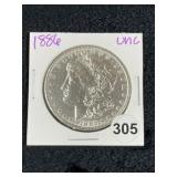 1886 UNC Morgan Silver Dollar Coin
