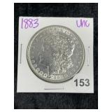1883 UNC Morgan Silver Dollar Coin