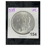 1889 UNC Morgan Silver Dollar Coin