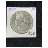1879 UNC Morgan Silver Dollar Coin