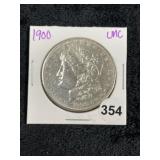 1900 UNC Morgan Silver Dollar Coin