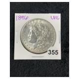1896 UNC Morgan Silver Dollar Coin