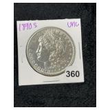 1890 S UNC Morgan Silver Dollar Coin