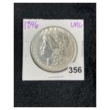 1896 UNC Morgan Silver Dollar Coin