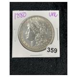 1880 UNC Morgan Silver Dollar Coin