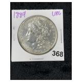 1889 UNC Morgan Silver Dollar Coin