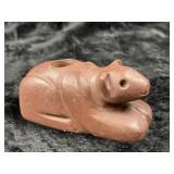 Bear Effigy Redstone Pipe Indian Artifact Arrowhea