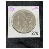 1900 UNC Morgan Silver Dollar Coin