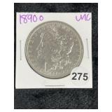 1890 O UNC Morgan Silver Dollar Coin