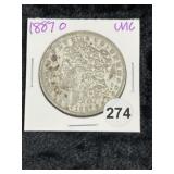 1887 O UNC Morgan Silver Dollar Coin