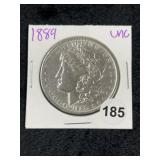 1889 UNC Morgan Silver Dollar Coin