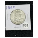 1962 D Franklin Half Dollar Silver Coin