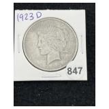1923 D Peace Silver Dollar Coin