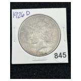 1926 D Peace Silver Dollar Coin