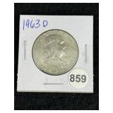 1963 D Franklin Half Dollar Silver Coin