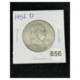1952 D Franklin Half Dollar Silver Coin