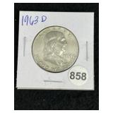 1963 D Franklin Half Dollar Silver Coin