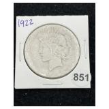1922 Peace Silver Dollar Coin