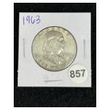 1963 Franklin Half Dollar Silver Coin