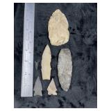 Group of Chipped Arrow Points Indian Artifact Arro