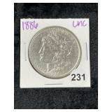 1886 UNC Morgan Silver Dollar Coin