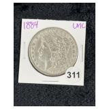 1884 UNC Morgan Silver Dollar Coin