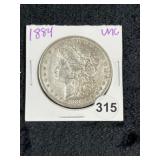 1884 UNC Morgan Silver Dollar Coin