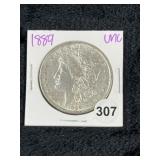 1889 UNC Morgan Silver Dollar Coin