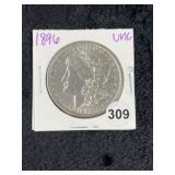 1896 UNC Morgan Silver Dollar Coin