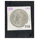 1880 UNC Morgan Silver Dollar Coin