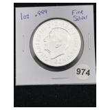 1 Ounce .999 Fine Silver Round Coin