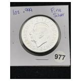 1 Ounce .999 Fine Silver Round Coin
