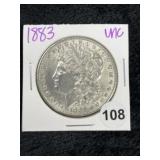 1883 UNC Morgan Silver Dollar Coin