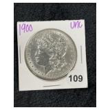 1900 UNC Morgan Silver Dollar Coin