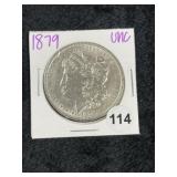 1879 UNC Morgan Silver Dollar Coin