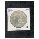 1880 UNC Morgan Silver Dollar Coin