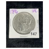 1896 UNC Morgan Silver Dollar Coin