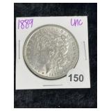 1889 UNC Morgan Silver Dollar Coin
