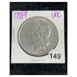 1889 UNC Morgan Silver Dollar Coin