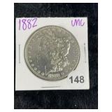 1882 UNC Morgan Silver Dollar Coin