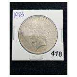 1923 Peace Silver Dollar Coin