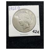 1922 D Peace Silver Dollar Coin