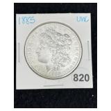 1885 UNC Morgan Silver Dollar Coin