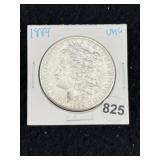 1889 UNC Morgan Silver Dollar Coin