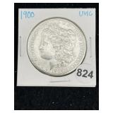 1900 UNC Morgan Silver Dollar Coin
