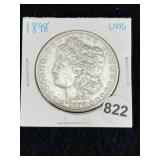 1898 UNC Morgan Silver Dollar Coin