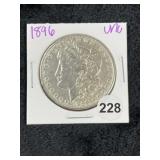 1896 UNC Morgan Silver Dollar Coin